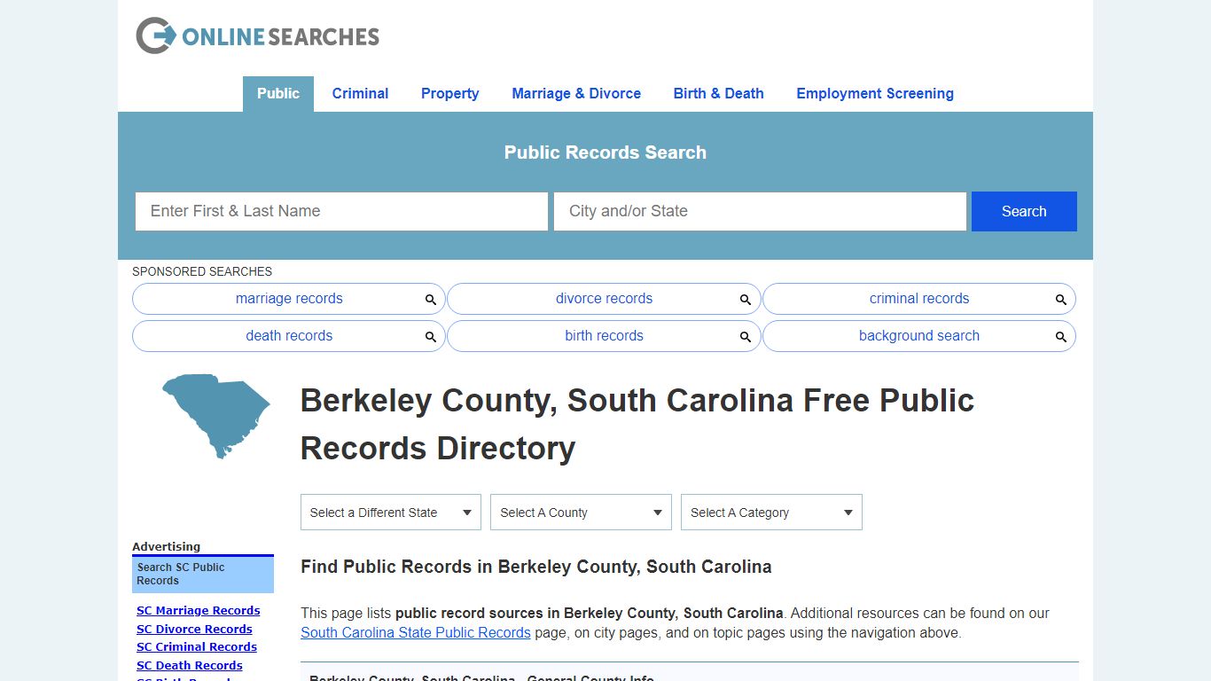 Berkeley County, South Carolina Public Records Directory