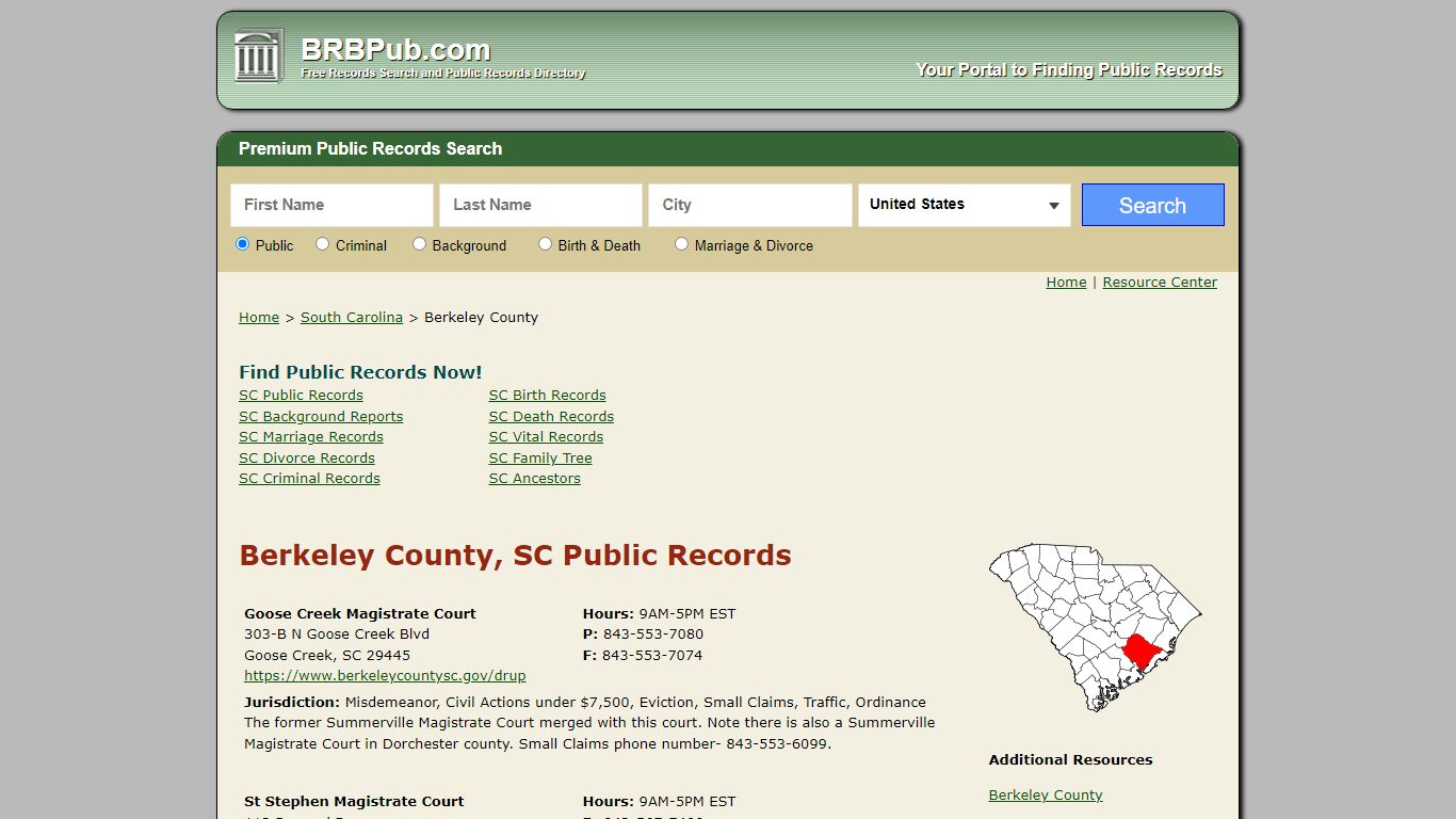 Berkeley County Public Records | Search South Carolina ...